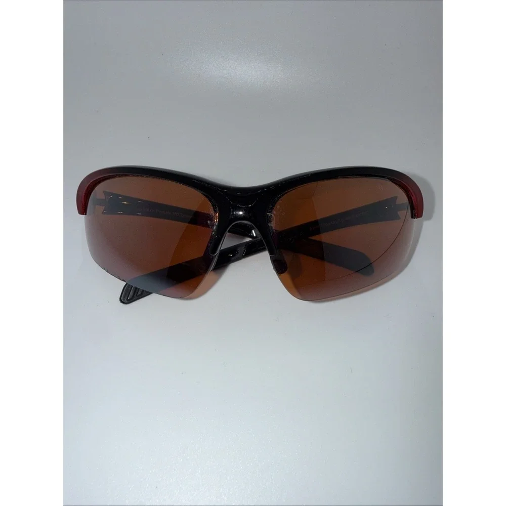 Maxx HD Sunglasses Domain HDP - Black/ Red -fishing, golf -polarized brown lens