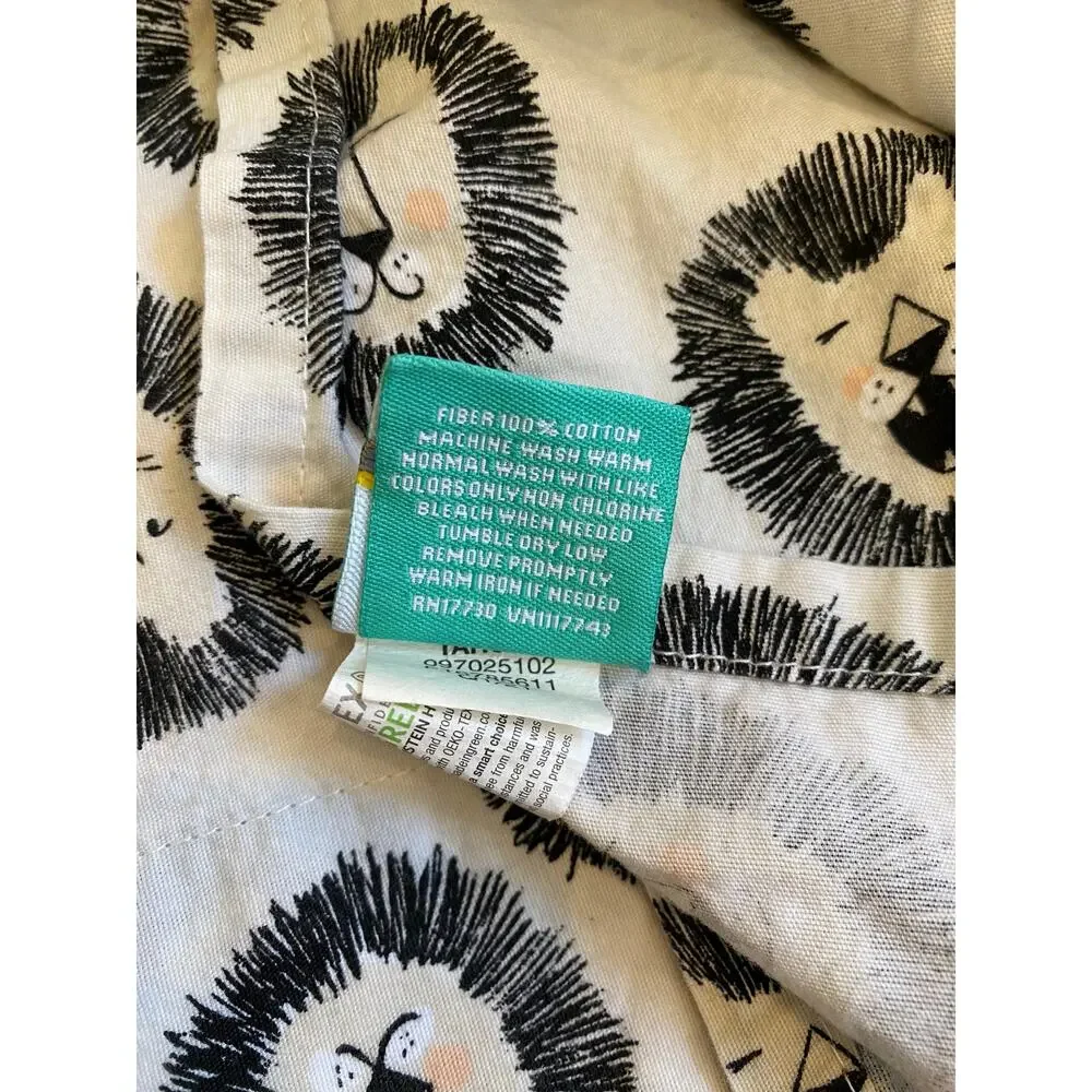 Lion Faces 100% Cotton Twin Sheet Set Black & White, Whimsical  - Pillowfort