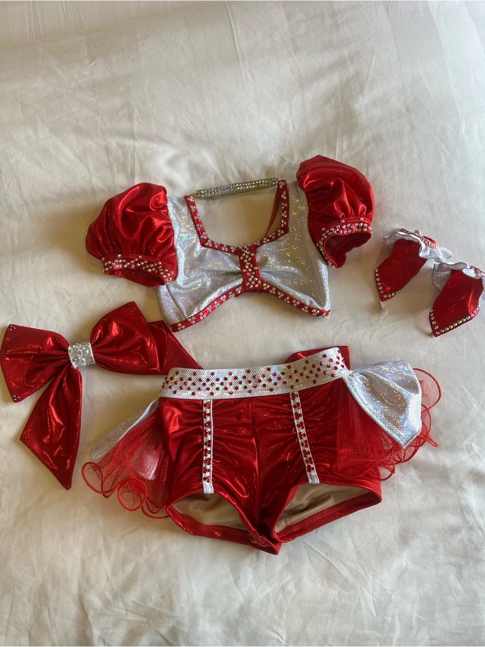 Red Sparkle Dance Costume Set for Kids - Brand: