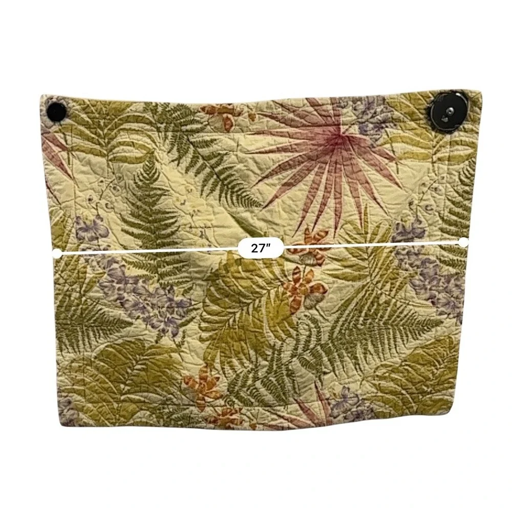 Liz Claiborne Tropical Botanical Quilted Pillow Shams Set of 2 Yellow Standard