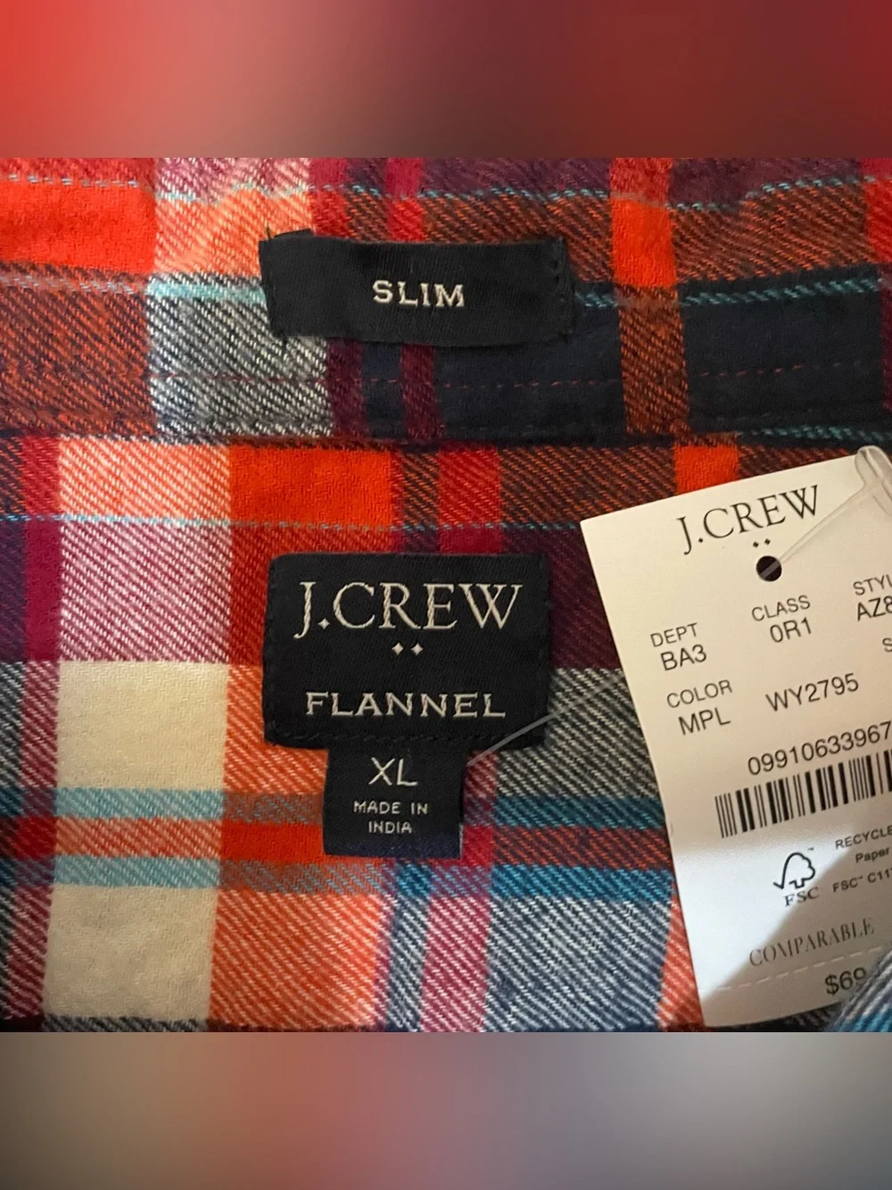 J. Crew crew flannel
