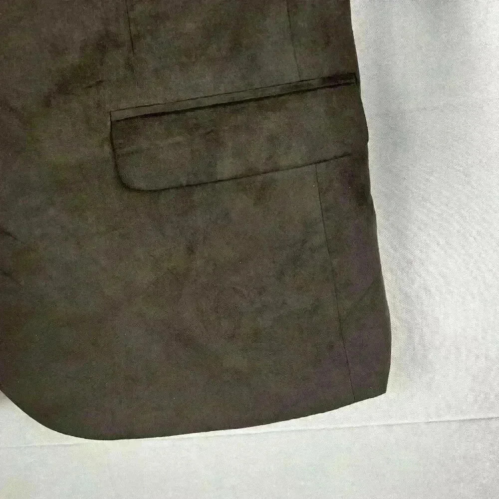 Nautica Mens Suit Jacket Blazer Brown Suede Like Polyester‎ Size 46 Regular