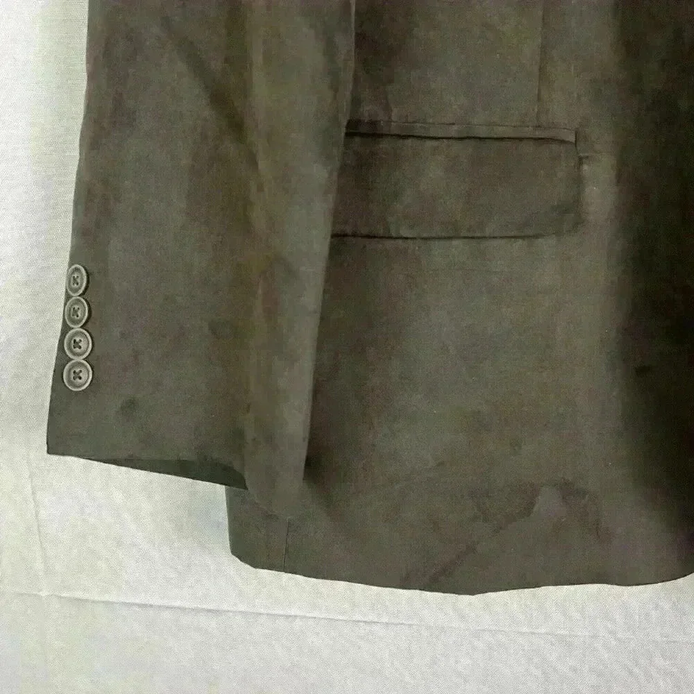 Nautica Mens Suit Jacket Blazer Brown Suede Like Polyester‎ Size 46 Regular