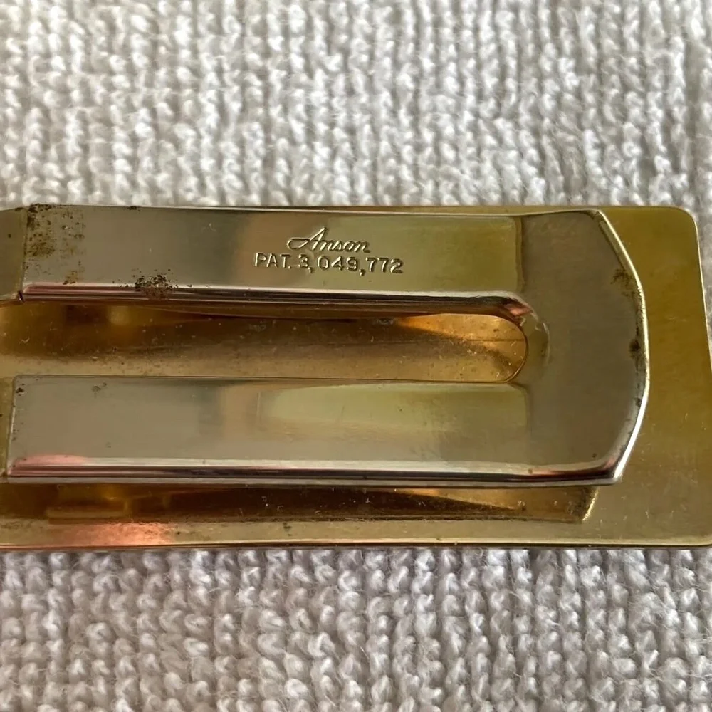 Anson Money Clip, Gold Tone. BLUE CROSS BLUE SHIELD. Vintage Rare