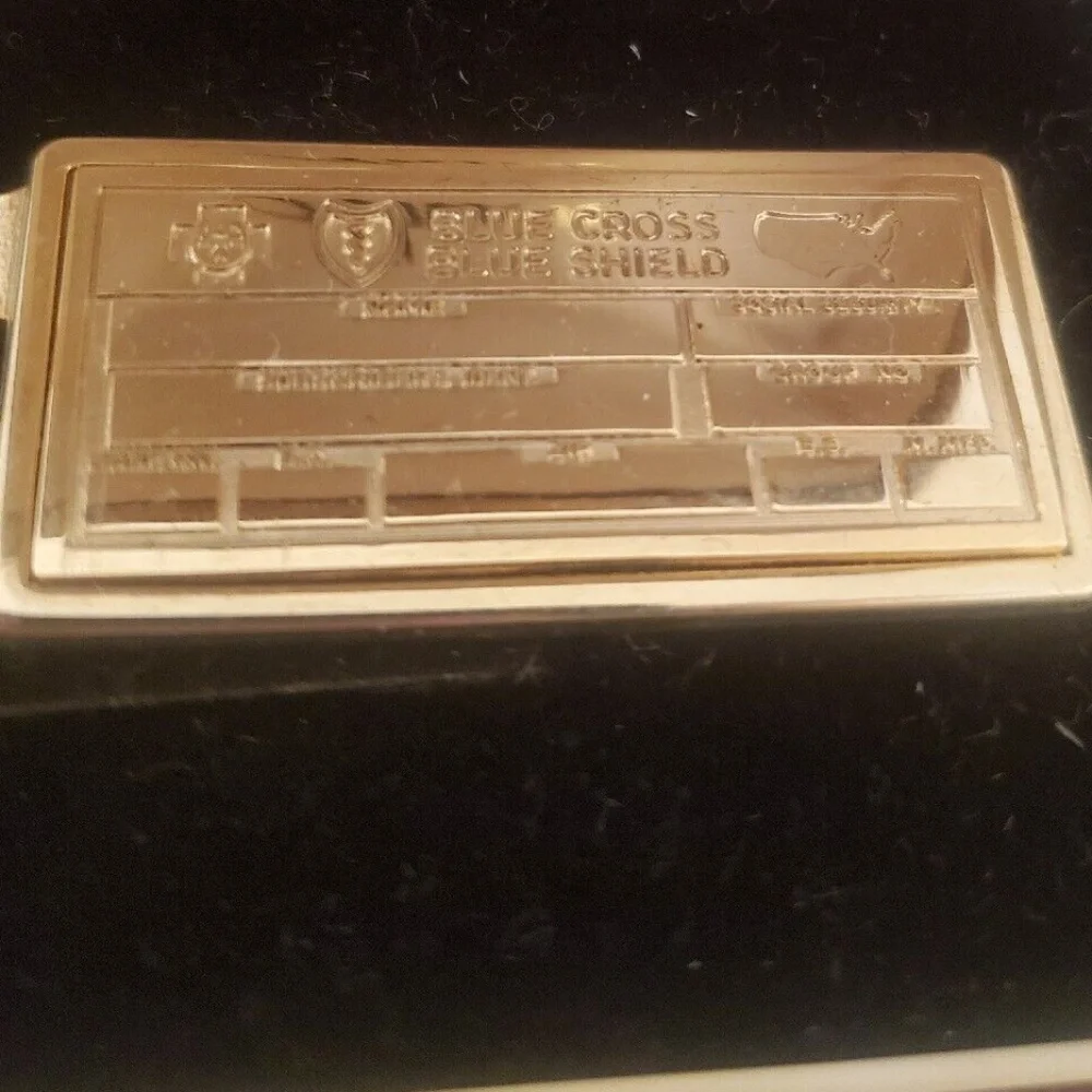 Anson Money Clip, Gold Tone. BLUE CROSS BLUE SHIELD. Vintage Rare
