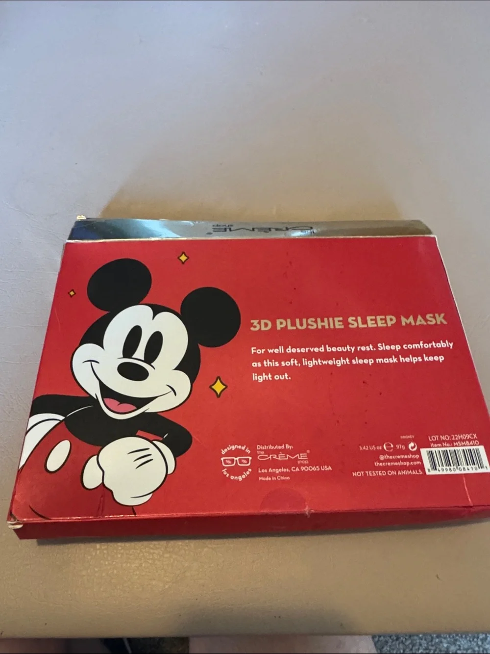Disney Mickey 3D Plush Sleep Mask - Black, White & Yellow
