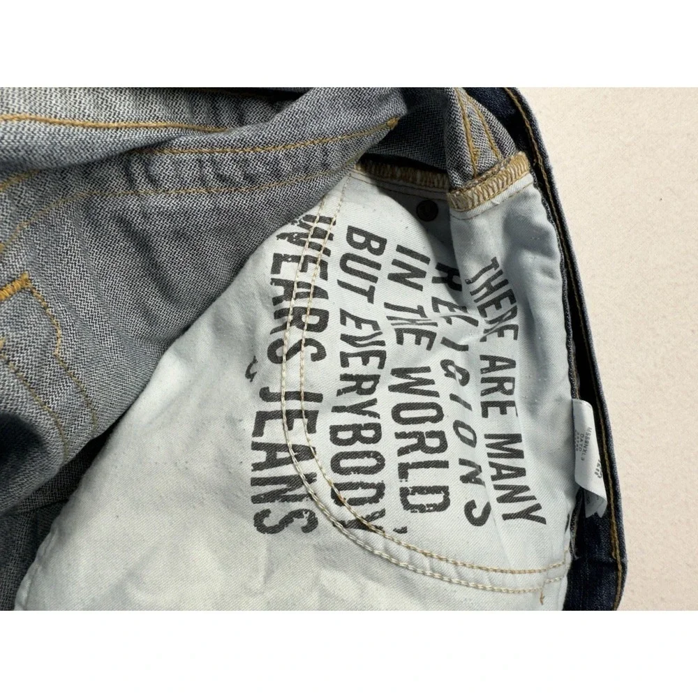 True Religion Ricky Relaxed Straight Jeans Mens 40*34 distressed whisker flap