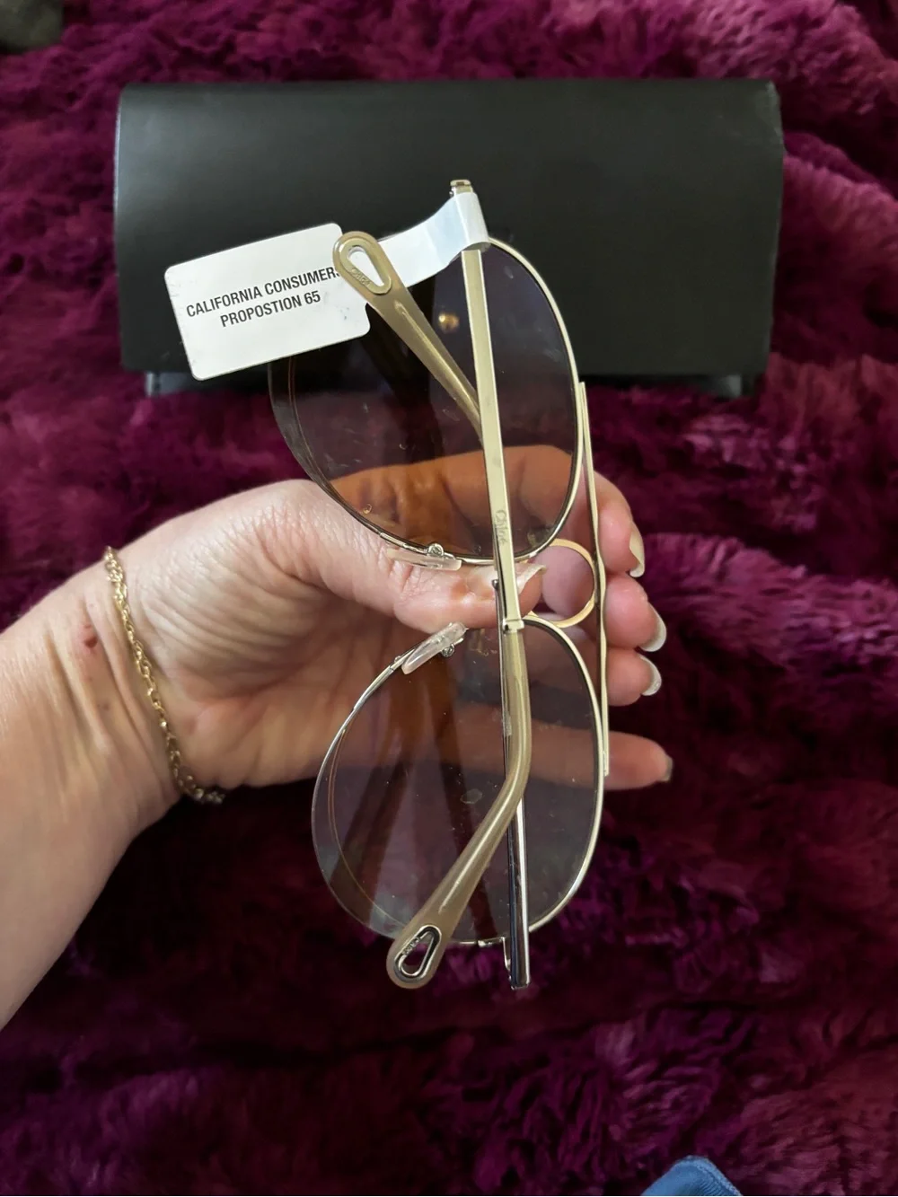 Nwt chloe rose gold Aviator Sunglasses - rag and bone case