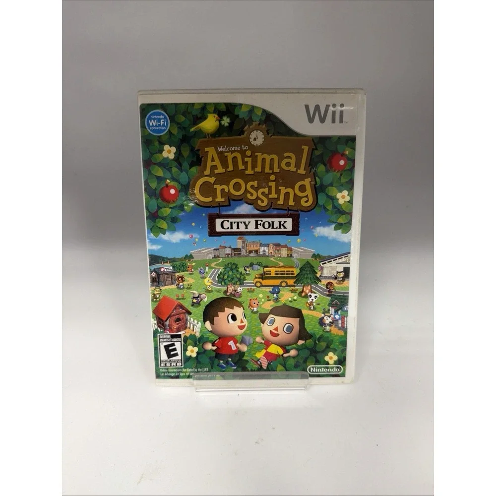 Animal Crossing City Folk Wii 2008 Complete CIB **TESTED**