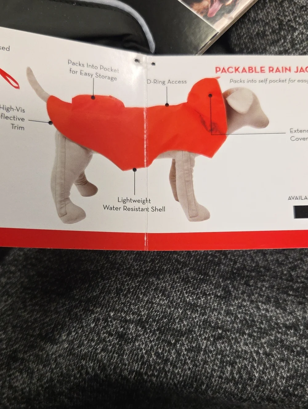 KONG Black Dog Coat with Self-Pack Feature