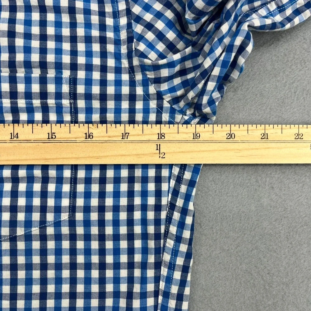 J.Crew Mens‎ Slim Fit Gingham Button Down Shirt Blue White Size S
