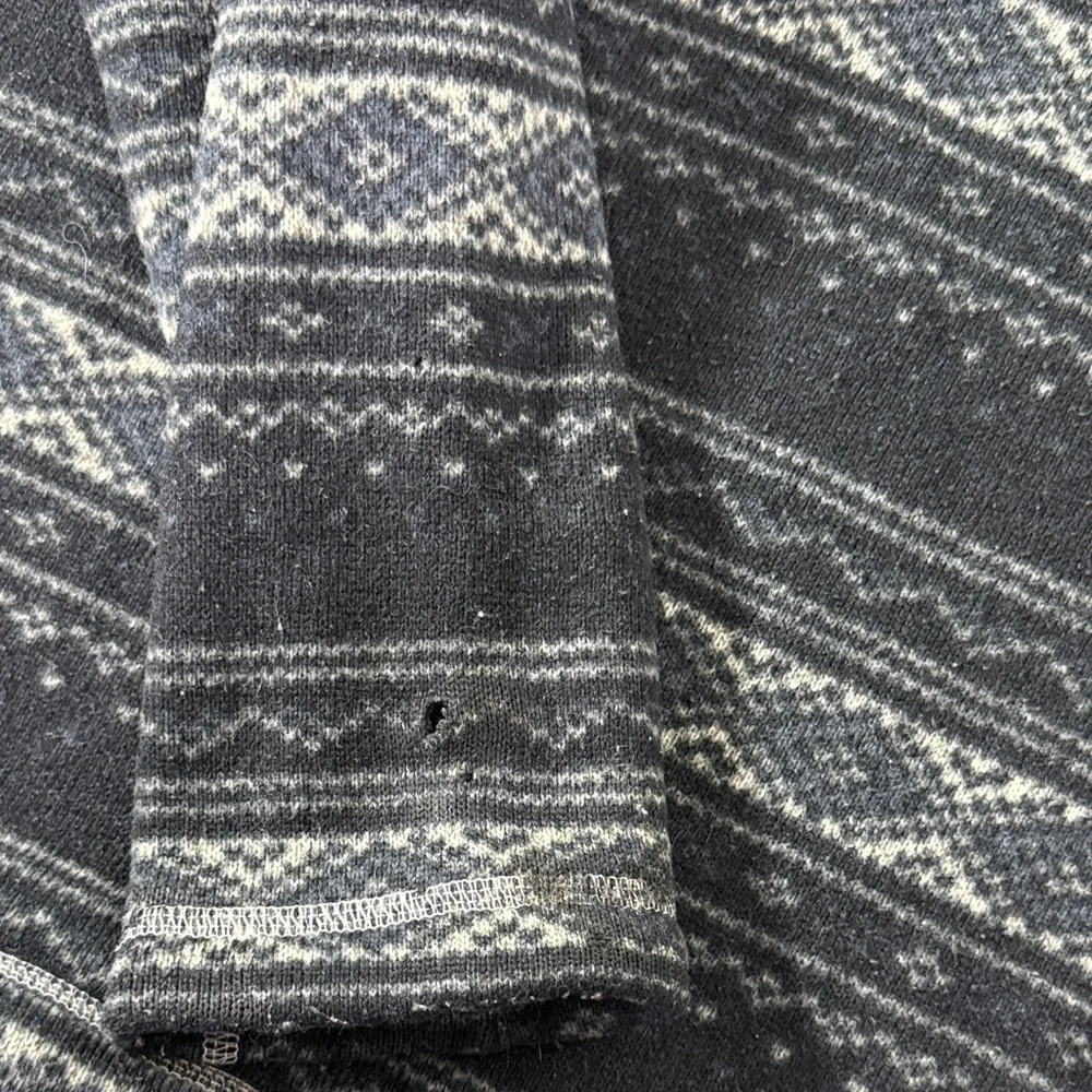 The North Face Black and Gray Patterned Zip-Up Sweater