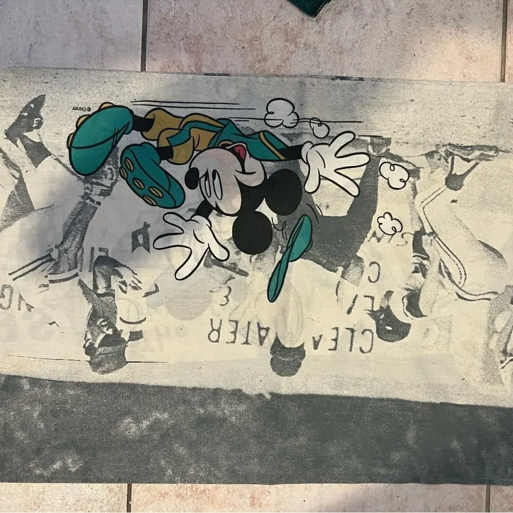 Vintage Mickey Mouse Pillowcase Disney baseball cleater edition