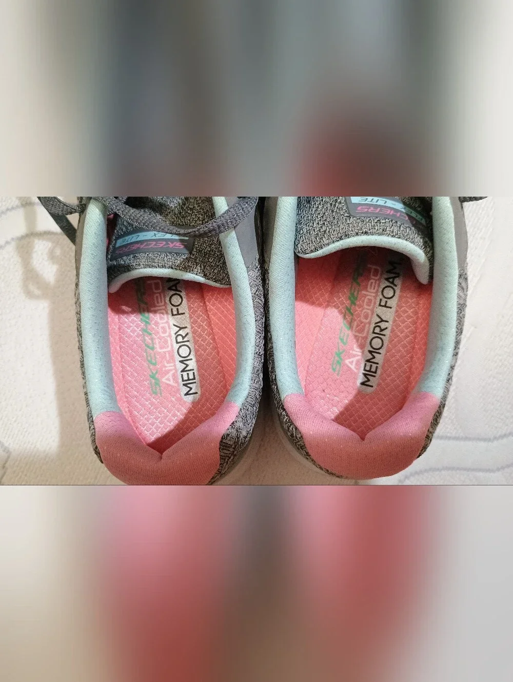 Skechers Athletic Lace-Up Trainers Gray & Pink | Women's Sneakers  7.5 | Worn 2x