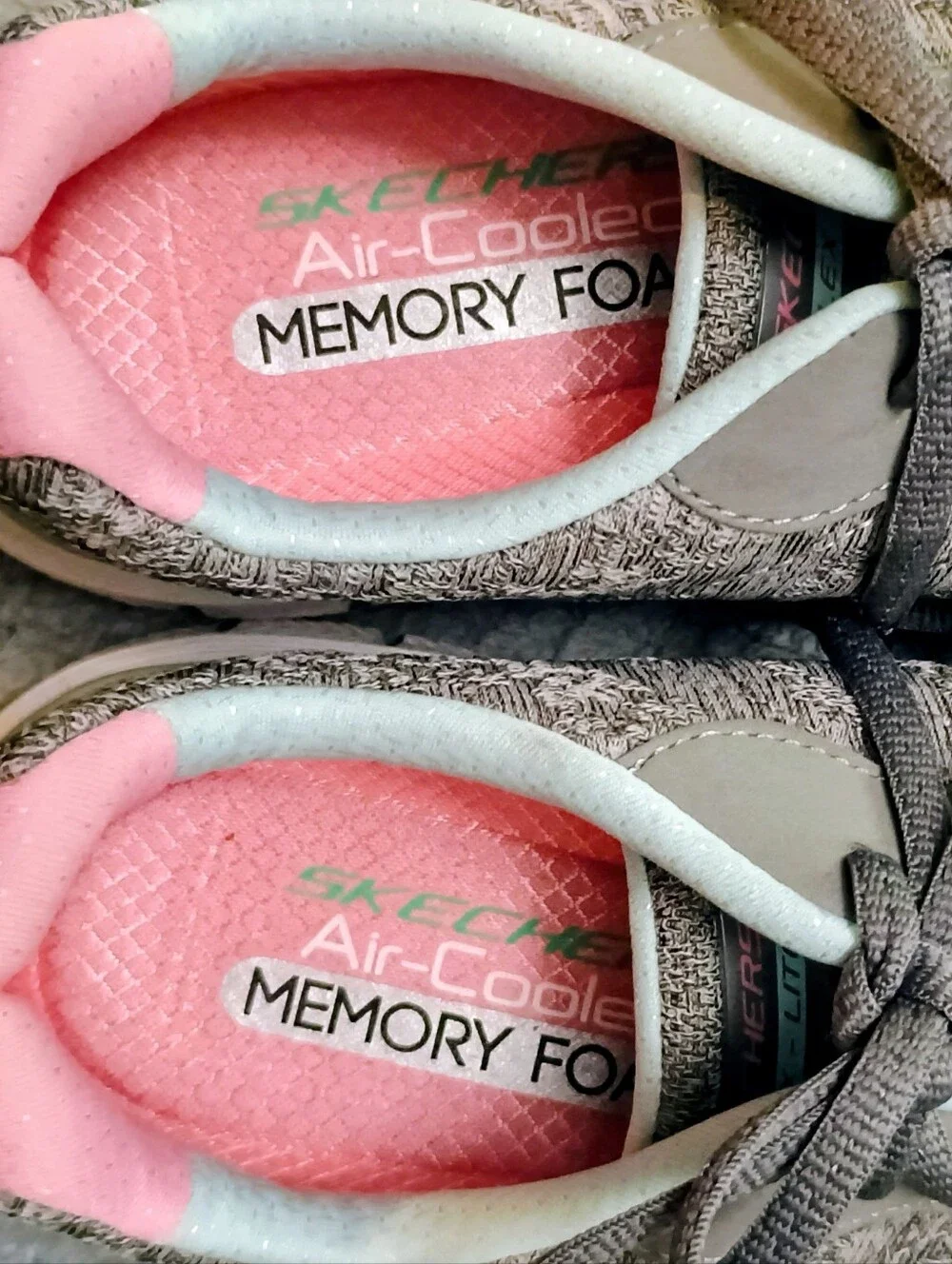 Skechers Athletic Lace-Up Trainers Gray & Pink | Women's Sneakers  7.5 | Worn 2x