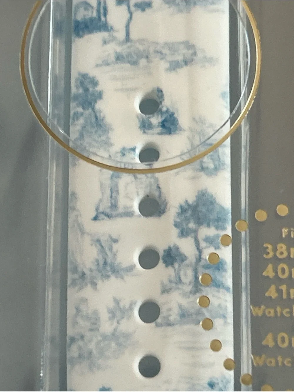 New Poppy Apple Watch Band & Bumper Blue & White Floral, series 1-9, New In Box
