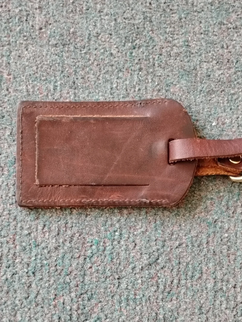 Orvis Brown Leather Luggage Tag