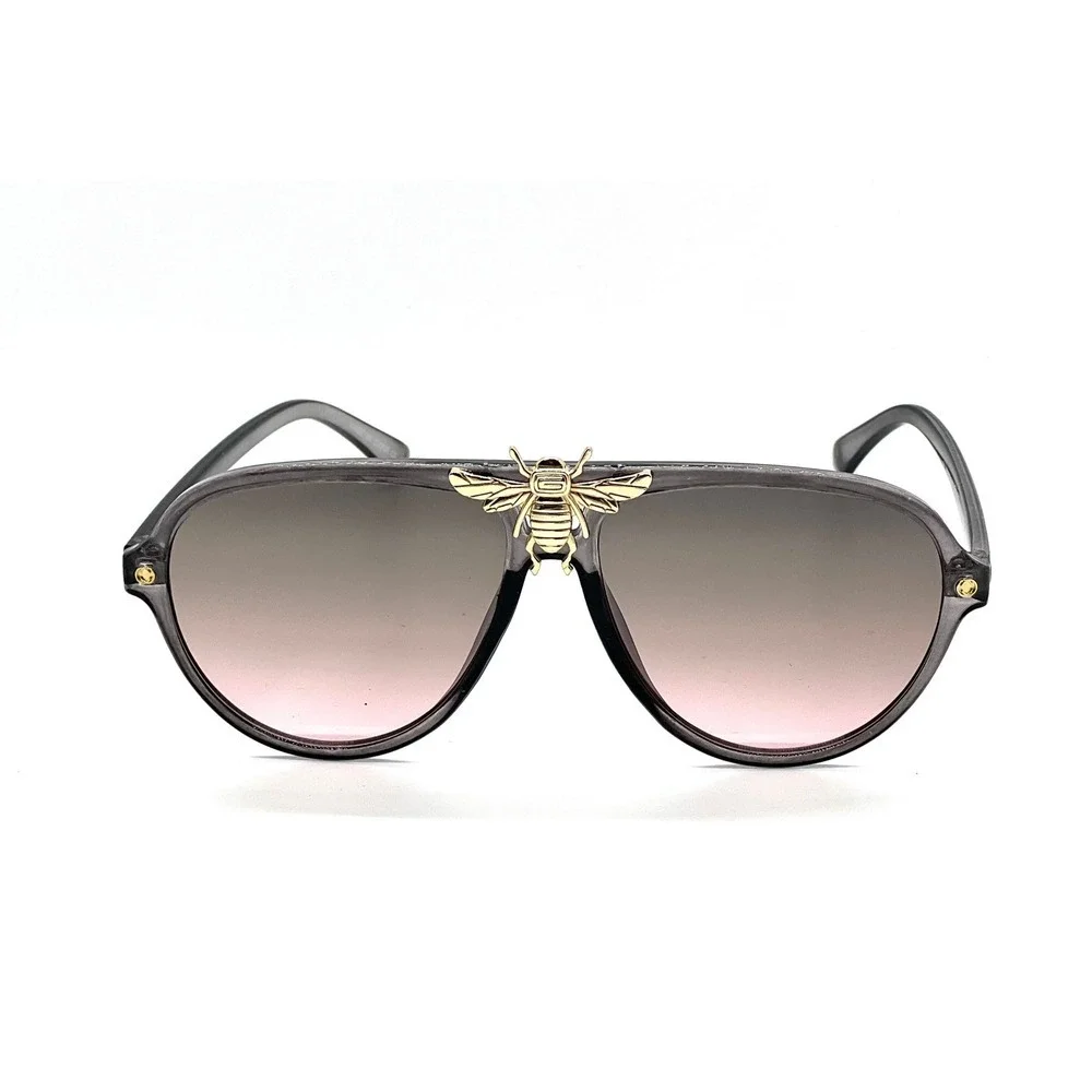 Aviator Sunglasses Gray Frame Black Gradient Lens Fashion Shades Street Wear New