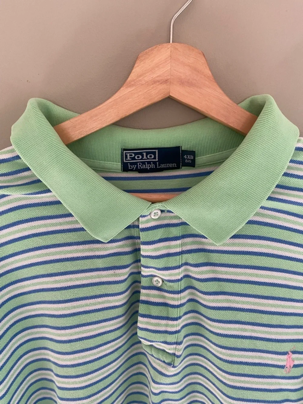 Polo by Ralph Lauren Mint and Blue Striped Polo‎