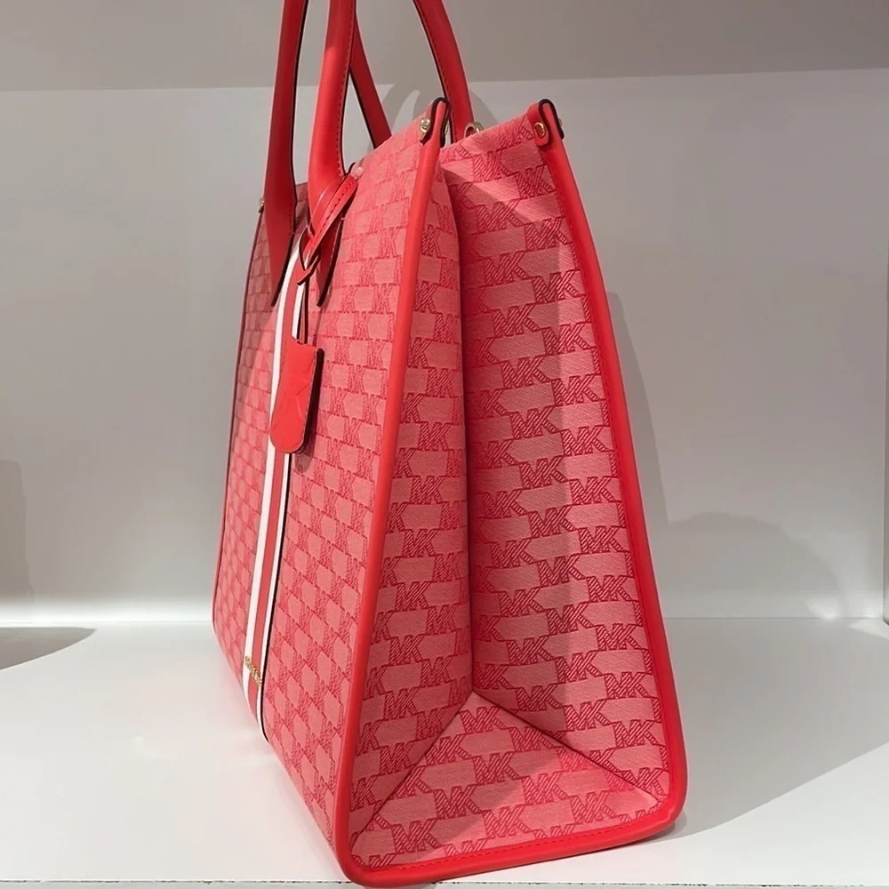 Michael Kors Large jacquard tote bag Grapefruit multi color
