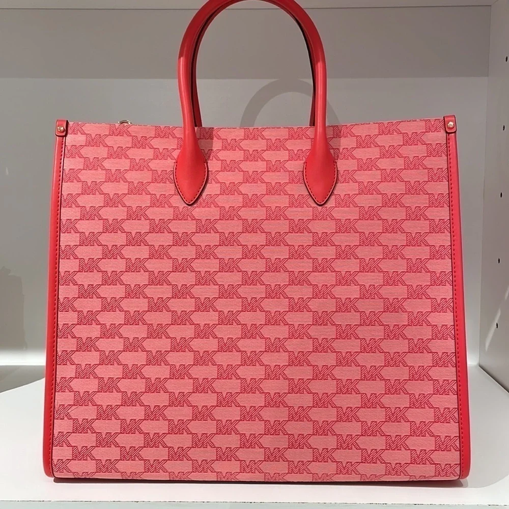 Michael Kors Large jacquard tote bag Grapefruit multi color