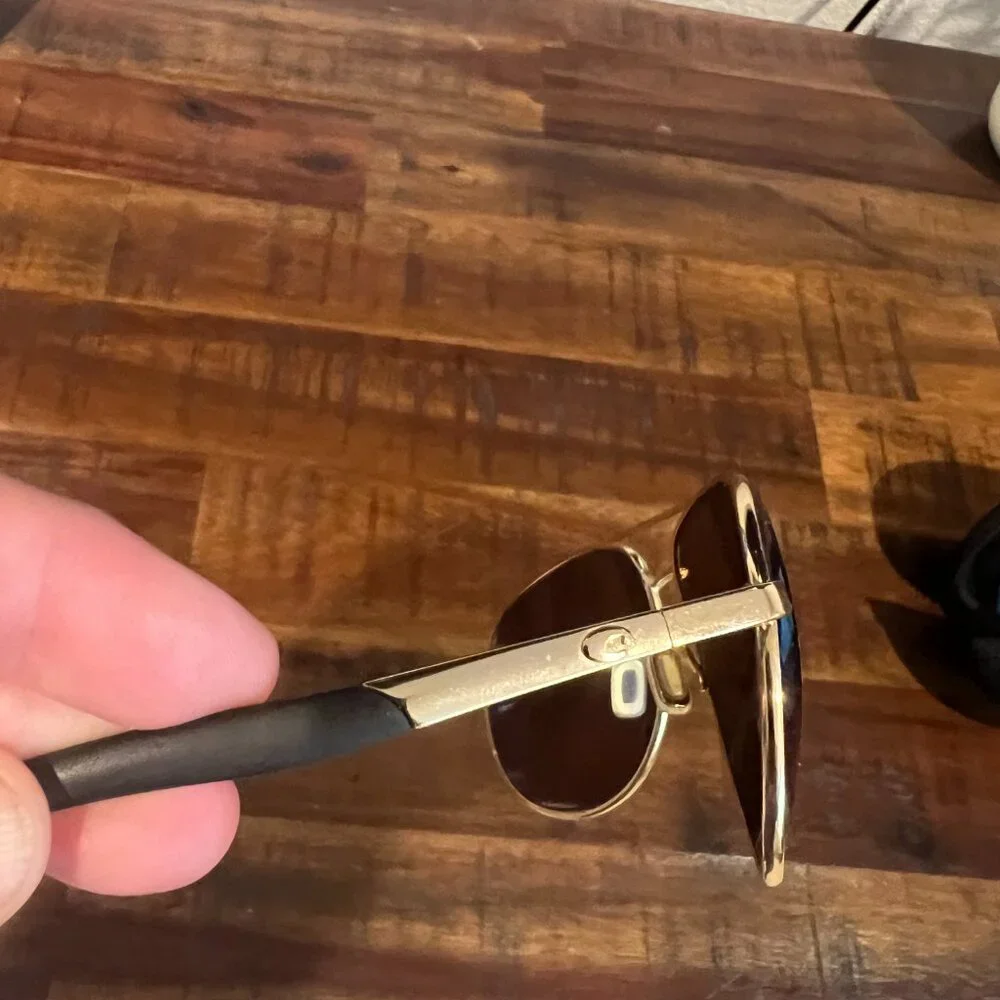 Costa Gold Frame Aviator Sunglasses with Blue Mirrored Lenses