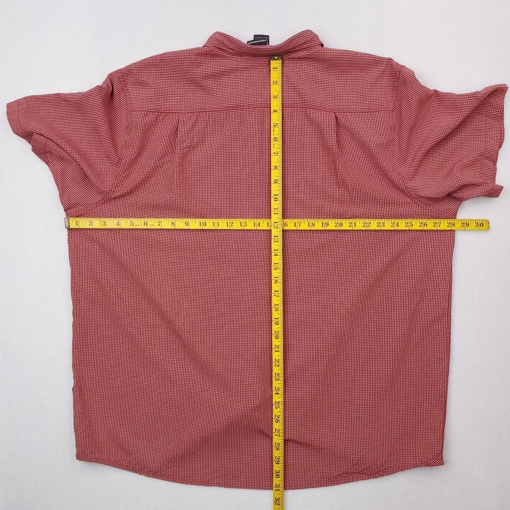 North Face Shirt Mens XXL Red Graph Check Button Up Short Sleeve Outdoor