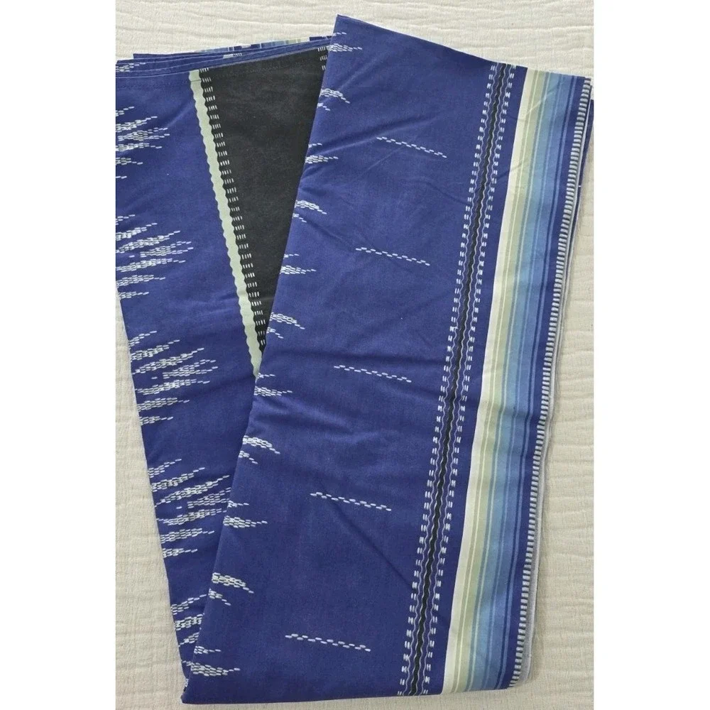 Atelier‎ Martex Flat Sheet Full Flat Noche Blue Aztec Southwestern Boho Luxury