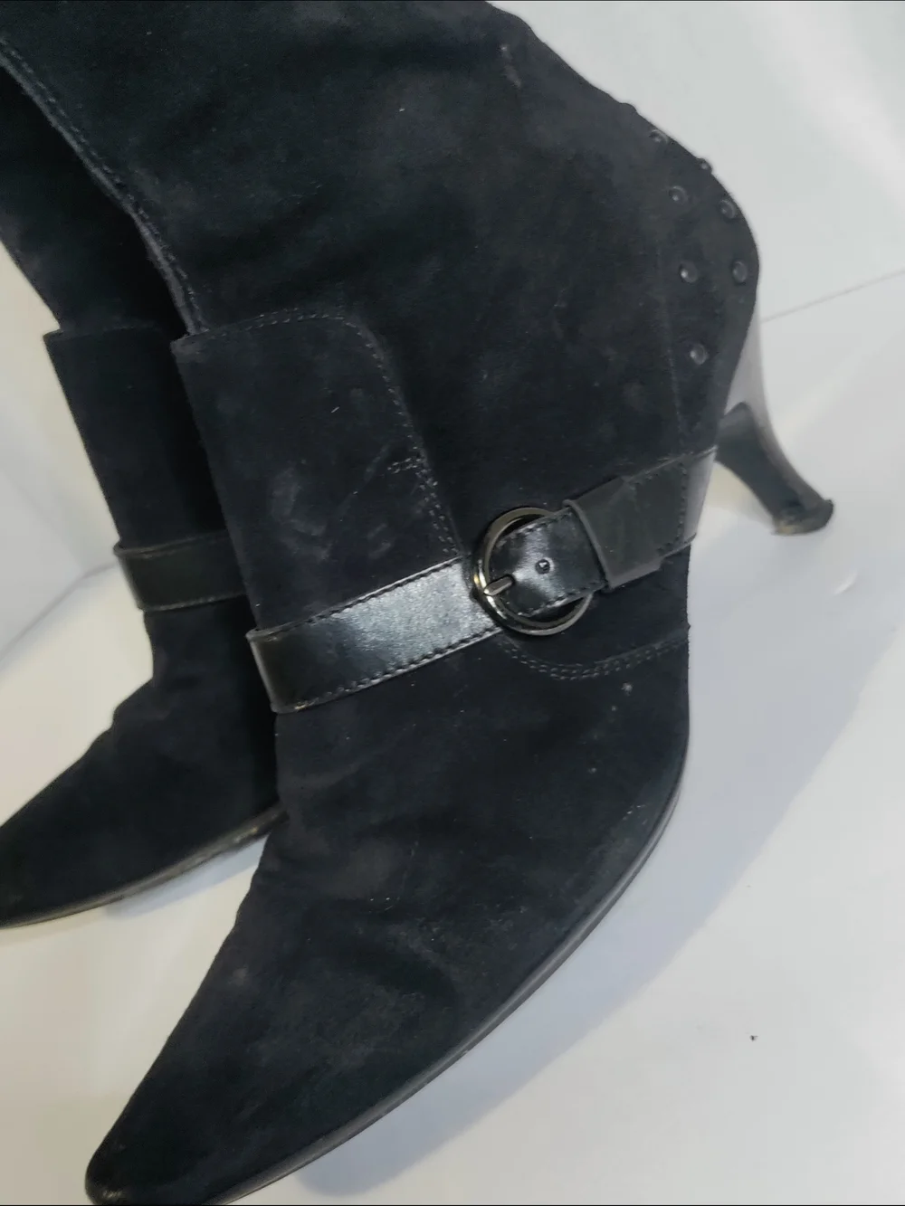 Tod's Black Suede Over-the-Knee Boots with Buckle Detail