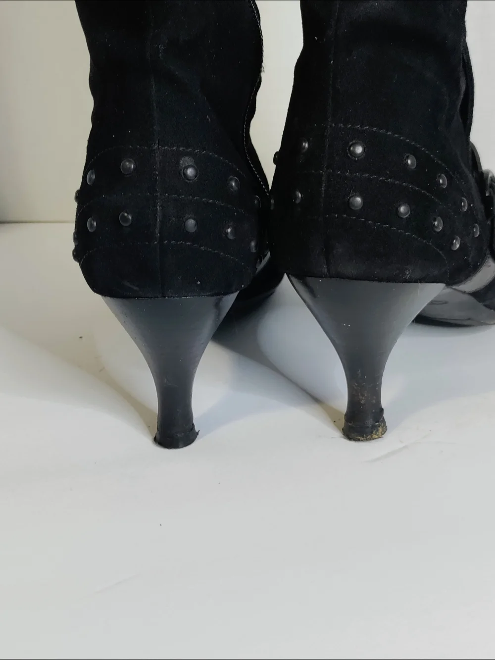 Tod's Black Suede Over-the-Knee Boots with Buckle Detail