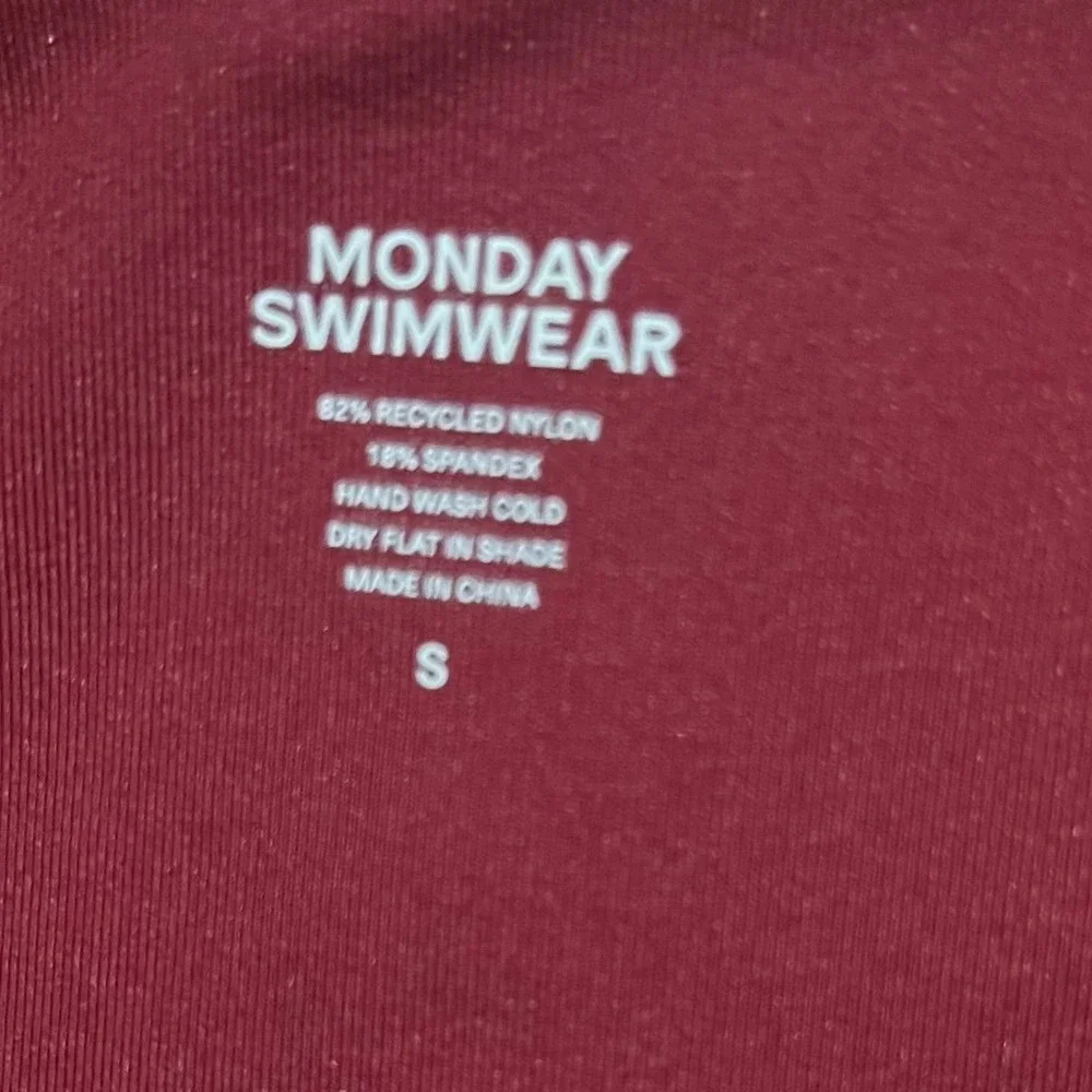 Monday Swimwear Seychelles Bottom Women's Small Burgundy Bikini Coastal Core New
