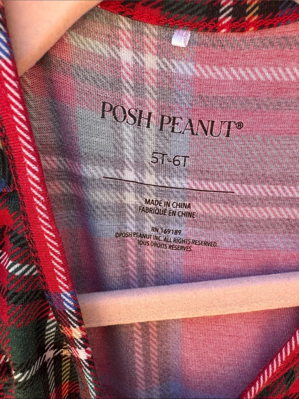 Posh Peanut Red Tartan Plaid Long Sleeve Tulle Dress