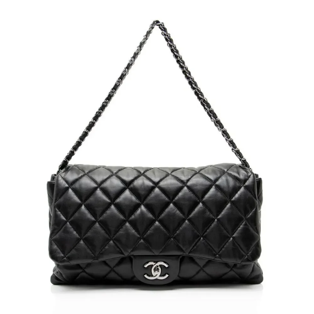 Chanel Lambskin 3 Accordion Maxi Flap Bag