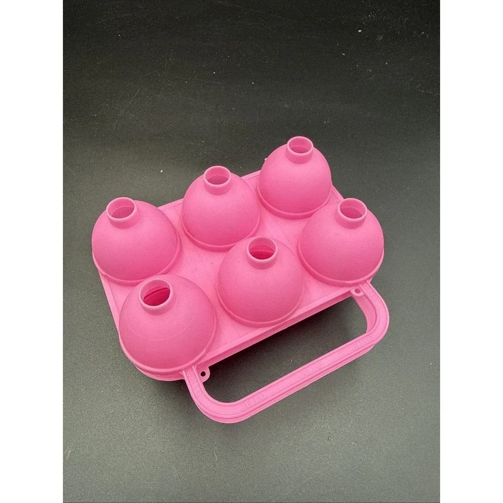 Jello Easter Pink Decorative Smooth Inside- 6 Egg Molds Jiggler