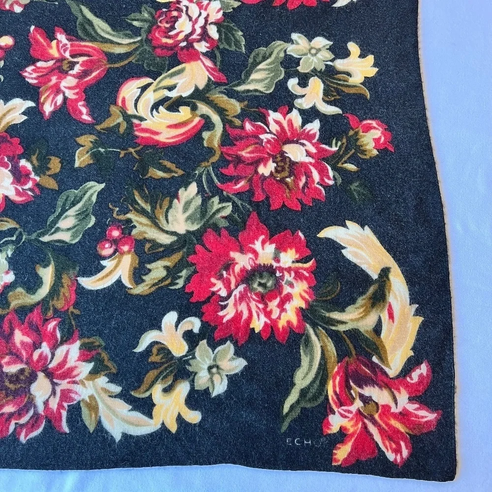 * FIRM PRICE* ECHO Wool Square Floral Scarf