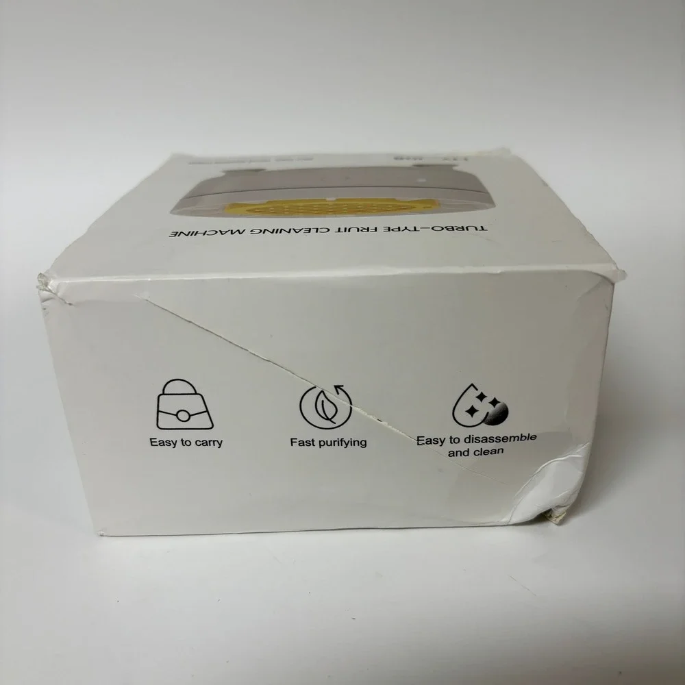 Turbo-Type Fruit Cleaning Machine HY-J08 Mini Portable Washer White Yellow