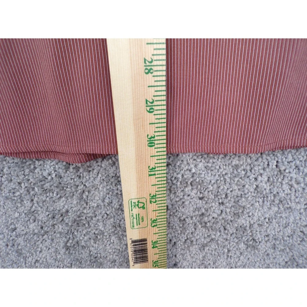 The North Face Men's Button Down Large Red Striped Shirt W/ Zip Pocket