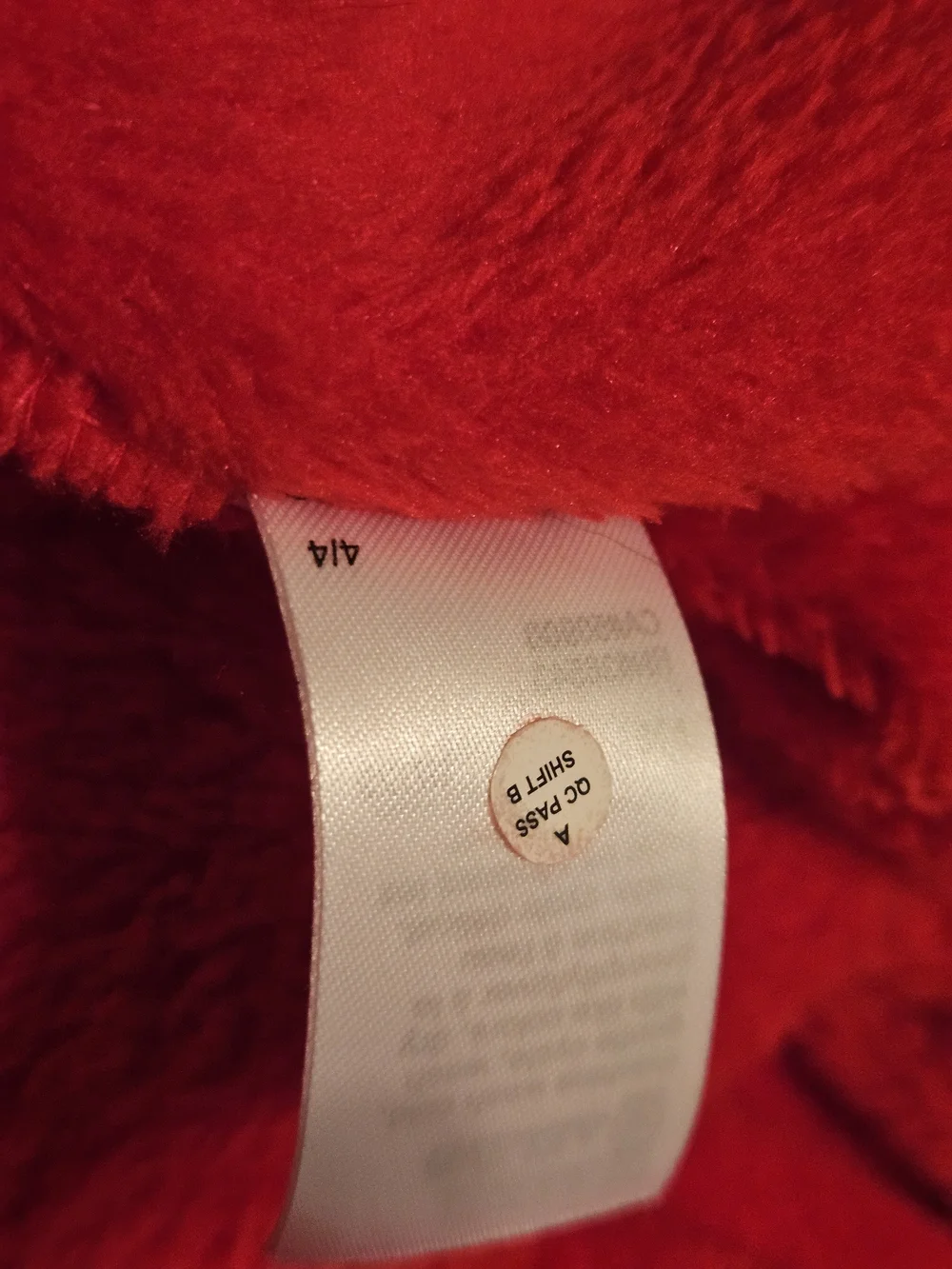 Calvin Klein Plush Red Bathrobe with Shawl Collar