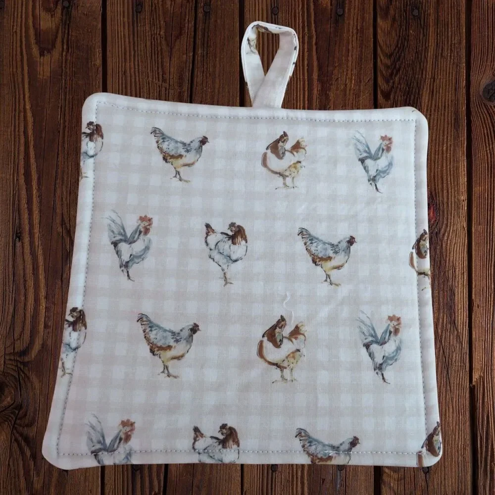 Handmade potholder gingham