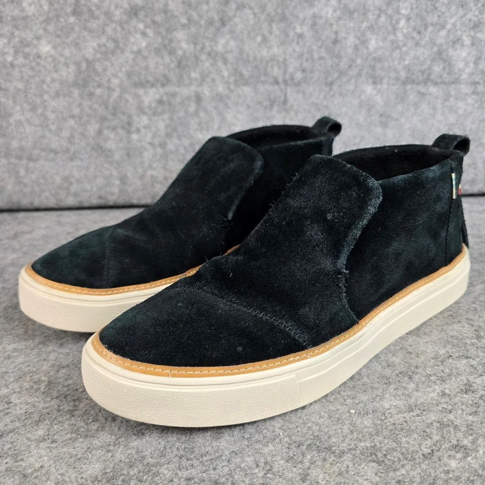 Toms black suede