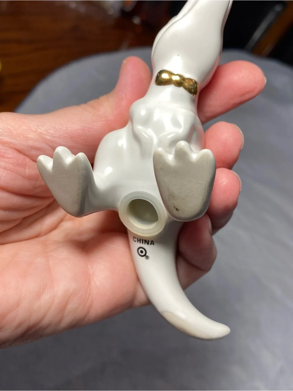1Salt Shaker White Ceramic Dinosaur Figurine - Reptile Decor