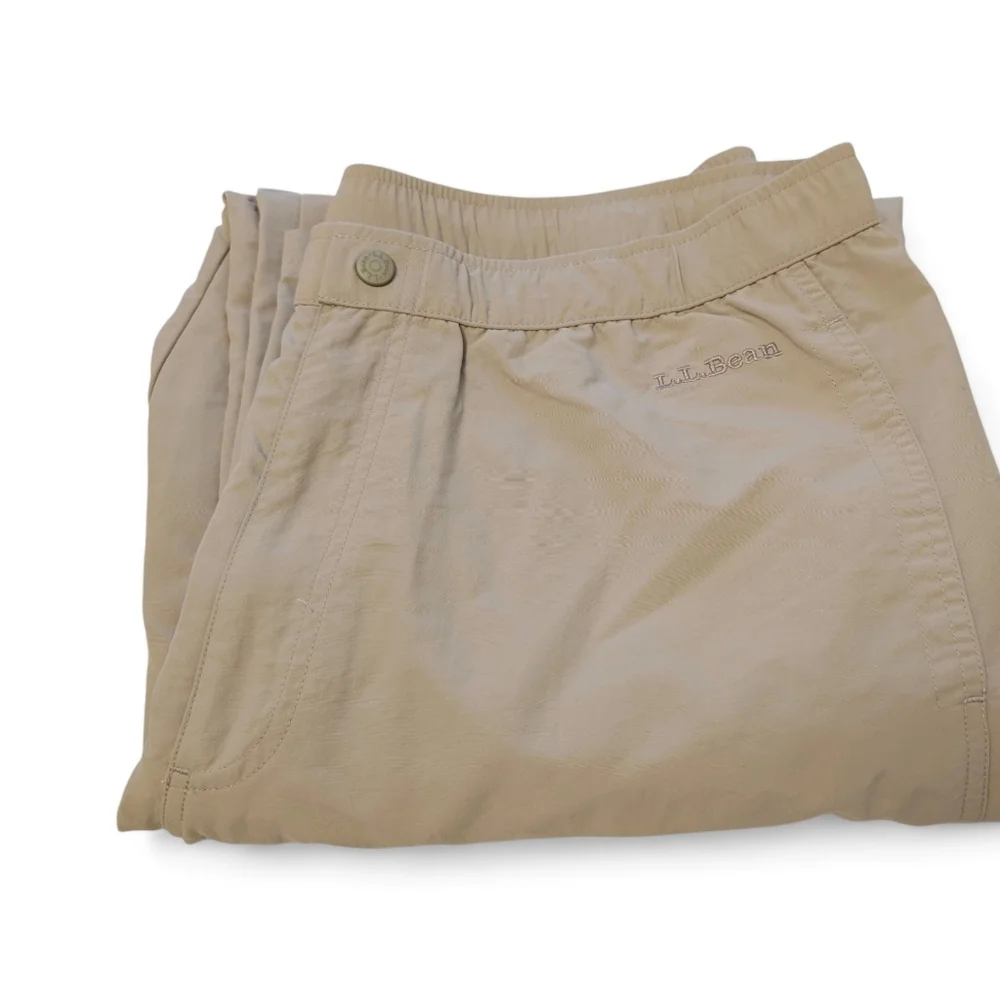 LLBEAN Tropicalwear Pants Nylon Lined UPF Stone Tan Tall Large New