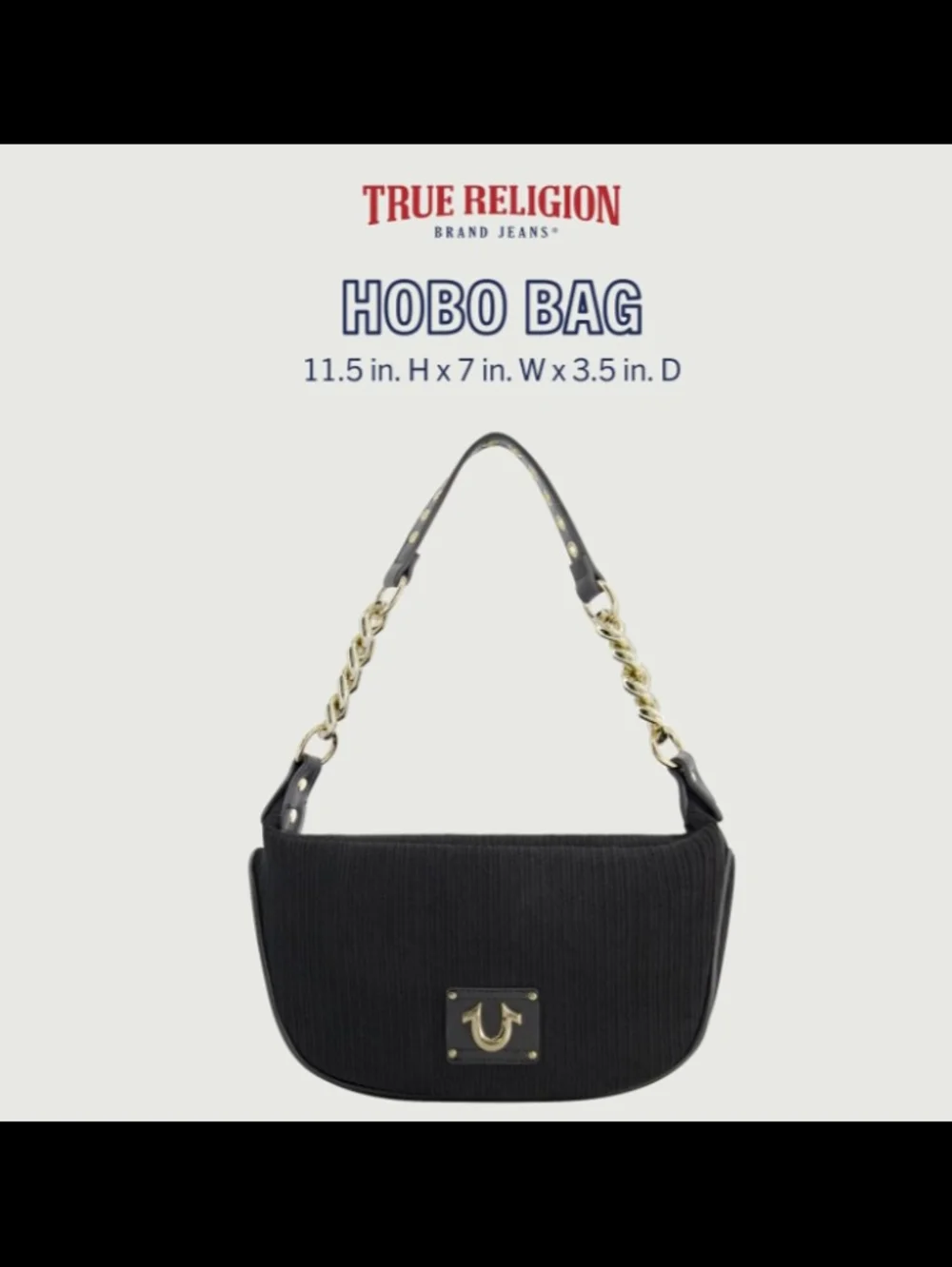 True Religion Black Hobo Handbag
