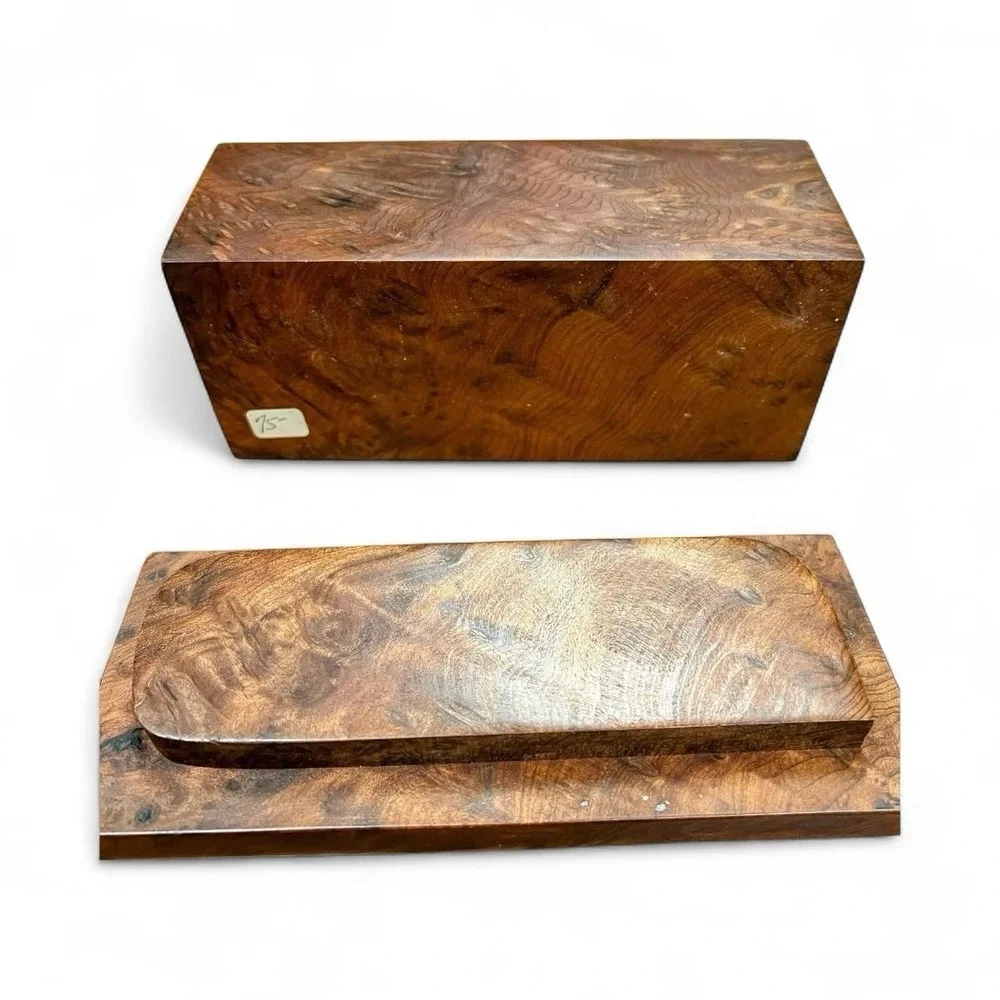 Michael Elkan Redwood Burl Wood Box Studio Art Signed Oregon‎ Jewelry Keepsake