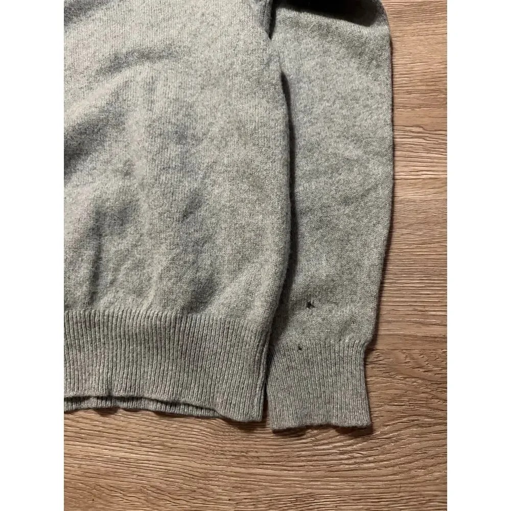 Polo Ralph Lauren Quarter Zip Sweater Gray Merino Wool Pony Logo Men's XL