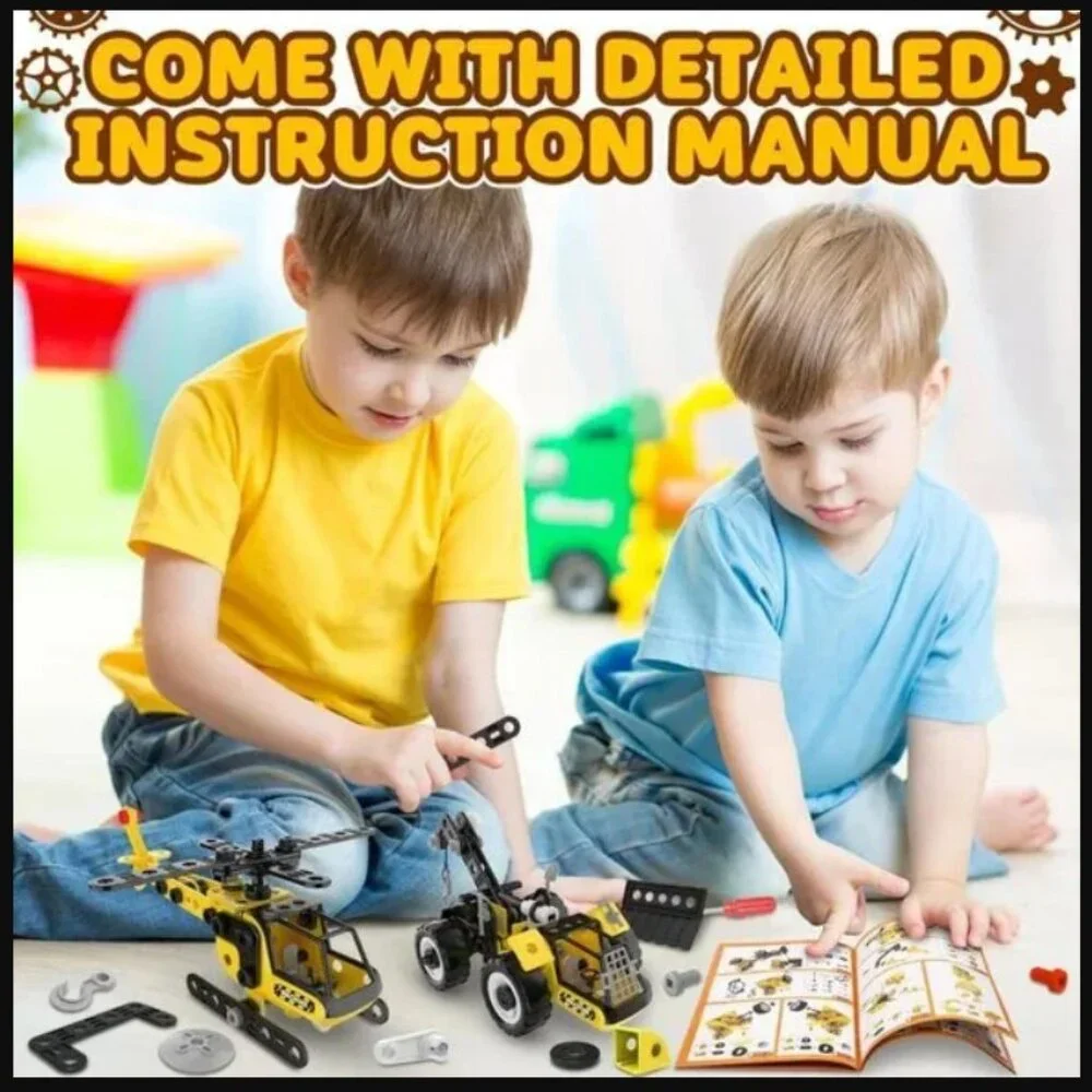 NEW STEM Building TOY CONSTRUCTION Trucks Educational Learning Excavator 8 in 1