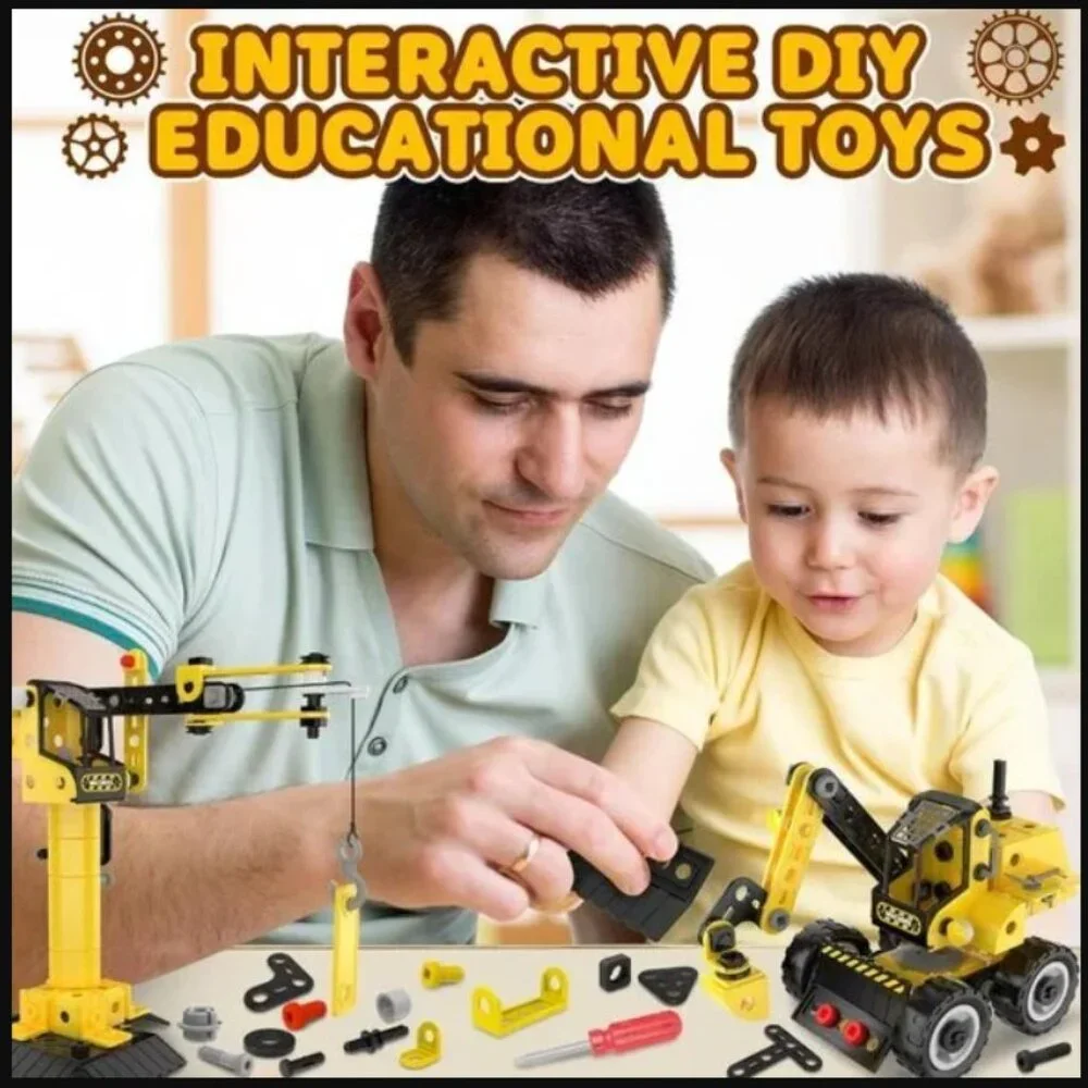 NEW STEM Building TOY CONSTRUCTION Trucks Educational Learning Excavator 8 in 1