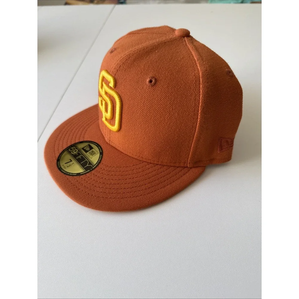 New Era San‎ Diego Padres 59Fifty Orange/yellow 7 1/2 Fitted MLB Cap