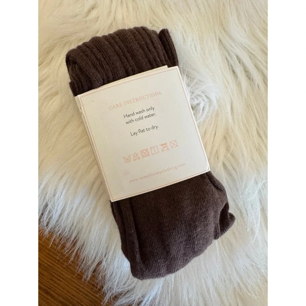 SweetHoney‎ girls brown tights size 4-6 NEW
