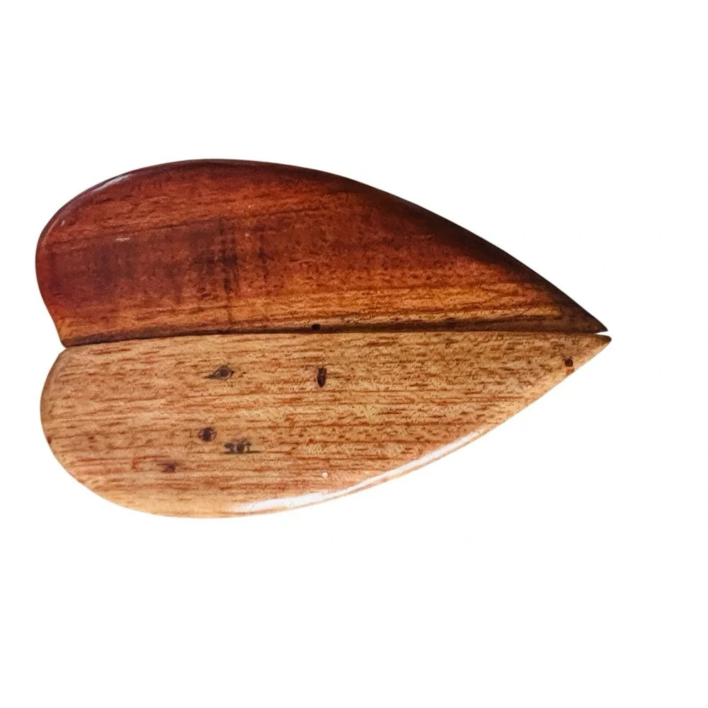 Vintage Wooden Puzzle Trinket Box Love Birds Parrot  Hand Carved Artisan Folkart